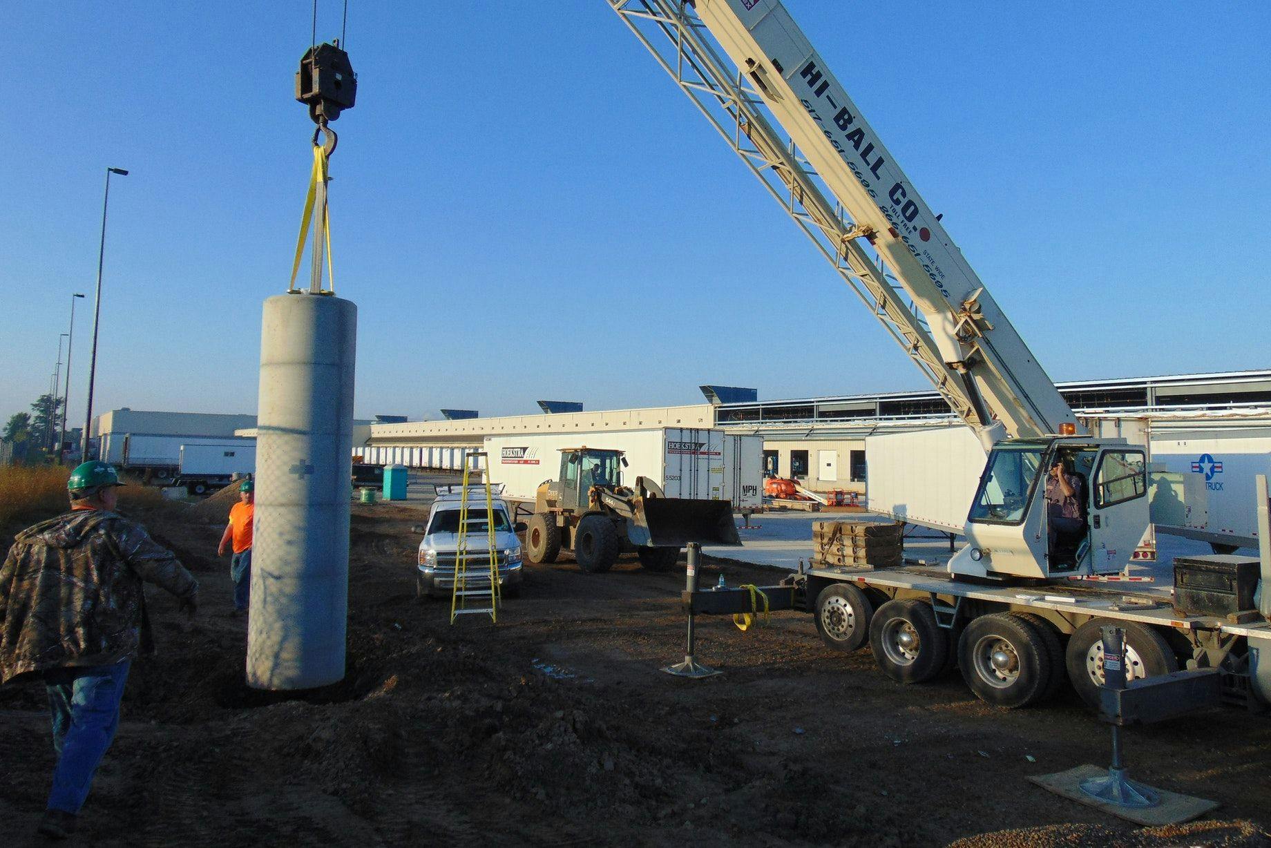 Precast Light Pole Bases Meet Big Box Store Chain's Deadlines Pole Base
