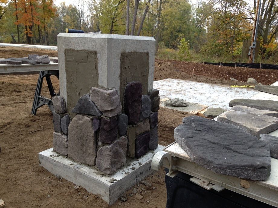 Pole Base precast column brick ledge masonry