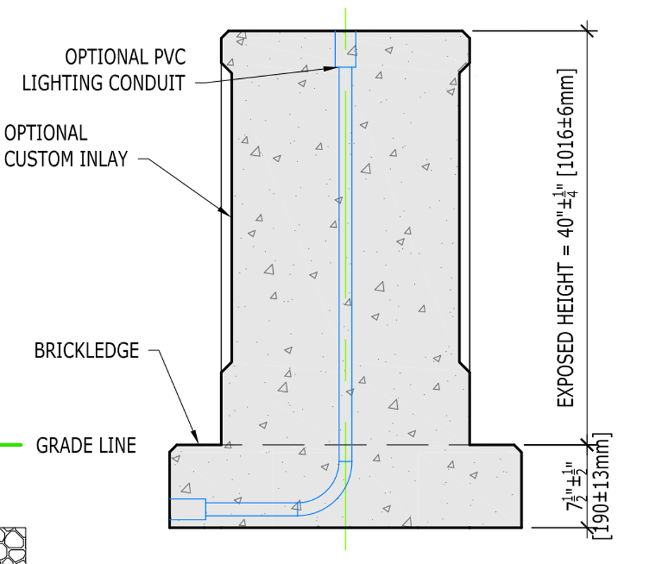 Bridge Ledge Pole Base Detail