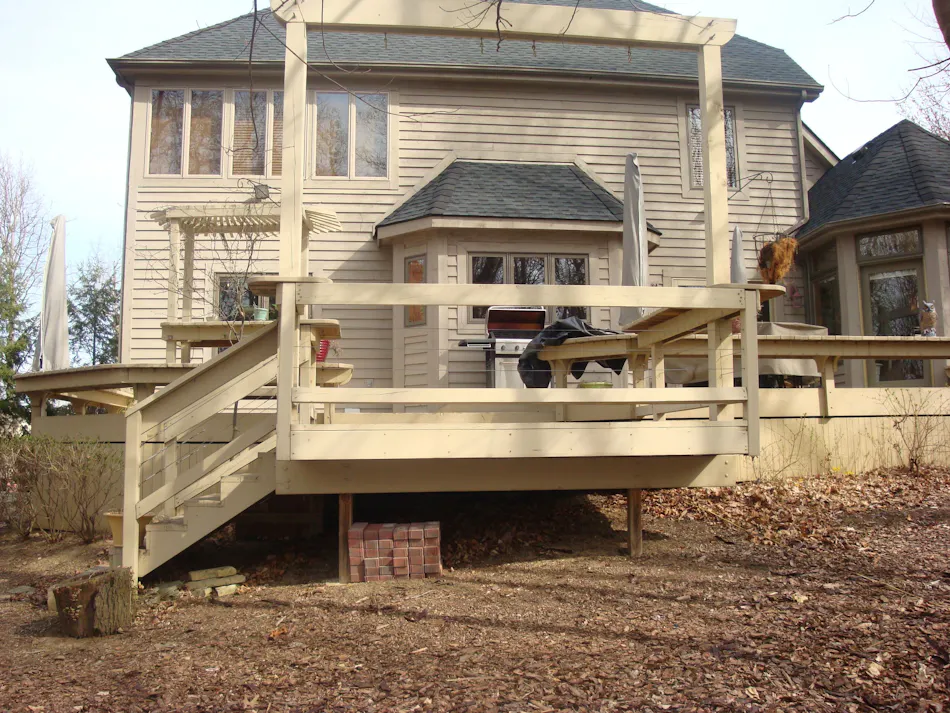 Before picture of backyard deck