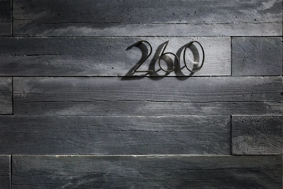 Alternative wood wall and address numbers