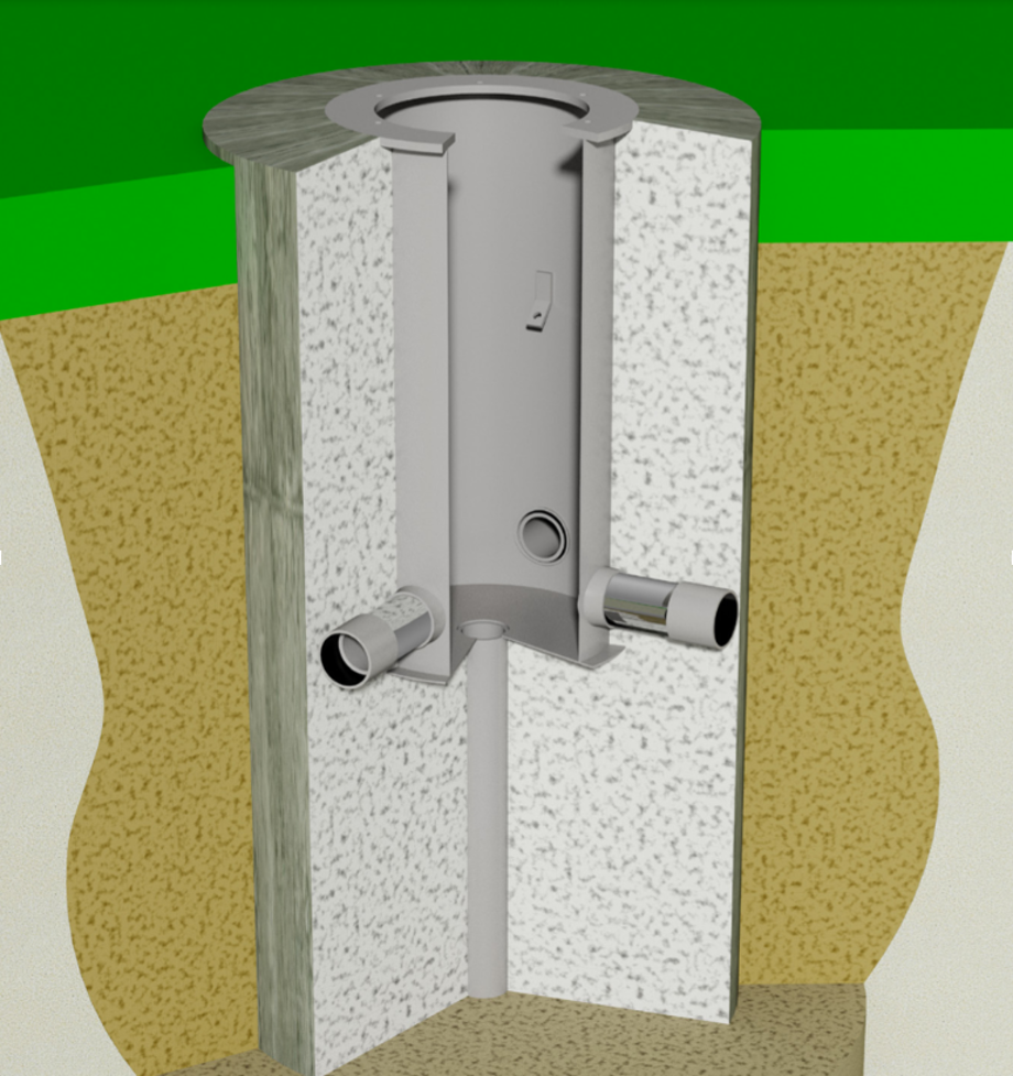 Precast taxiway lighting base junction box drawing