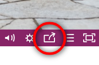 Close up of red circle around button to share video