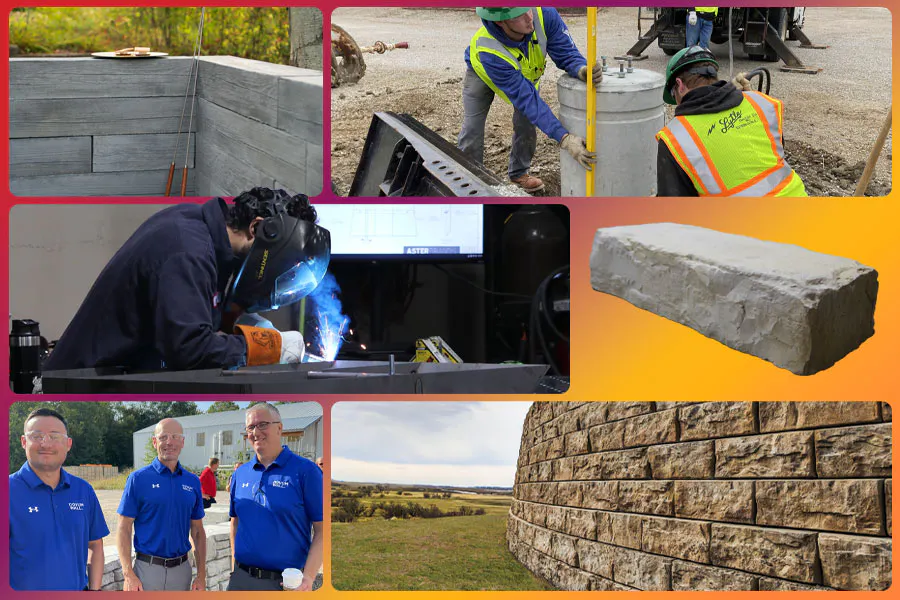 image collage of walls, welders, and engineers