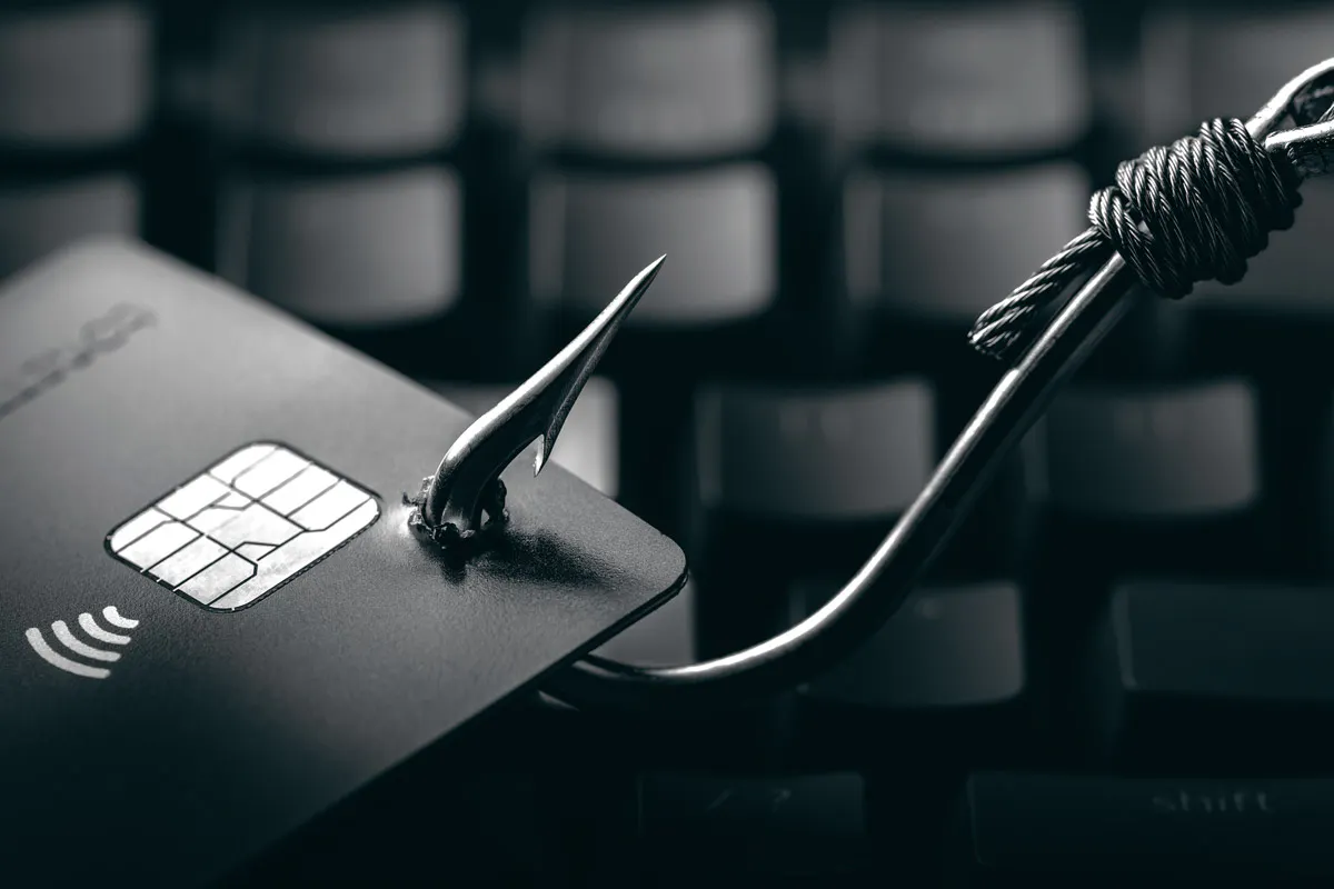 image of fishing hook hooking credit card