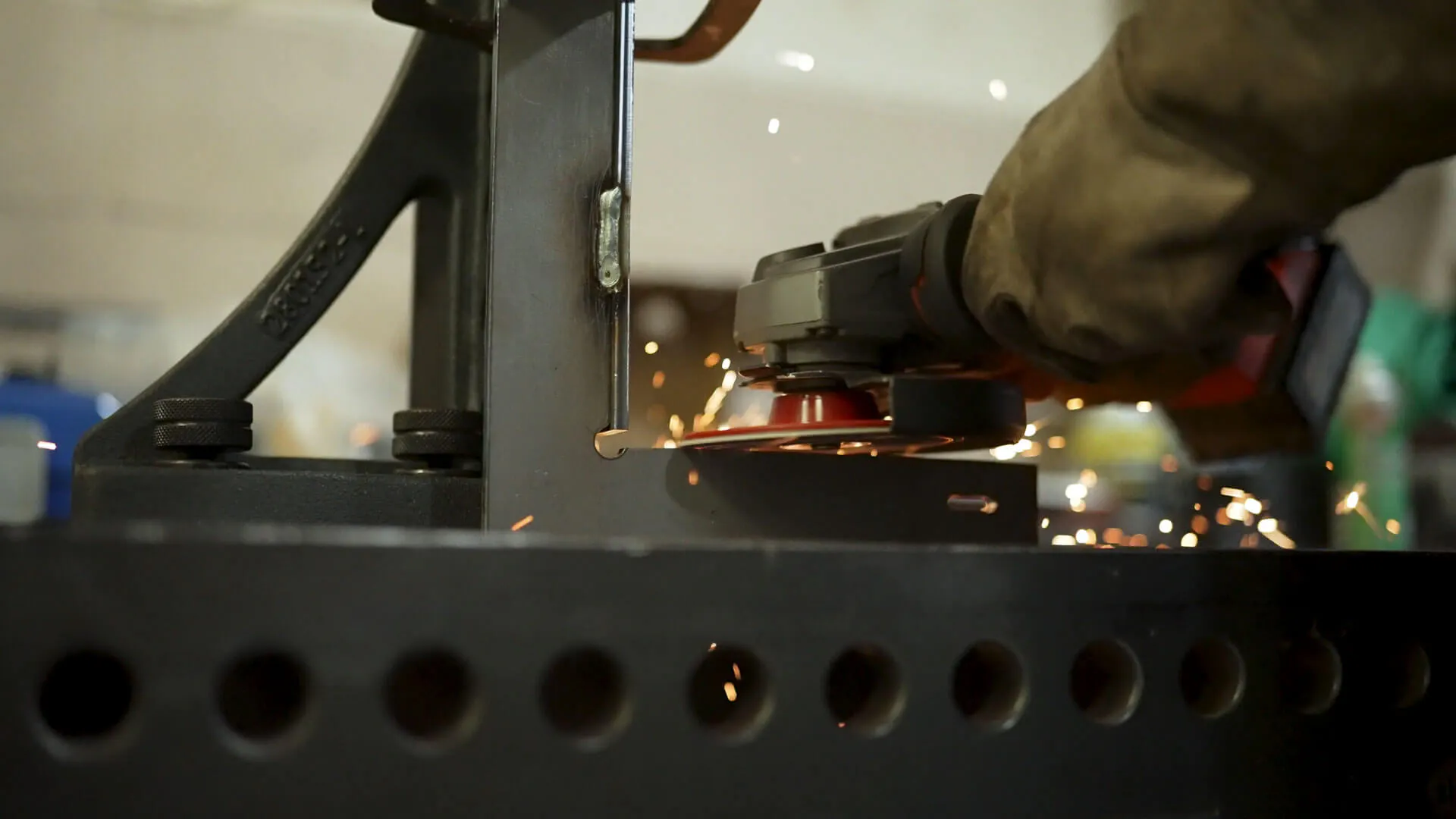 image of tool on steel part causing sparks