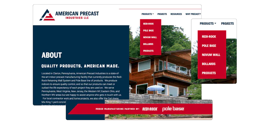 image of American Precast website