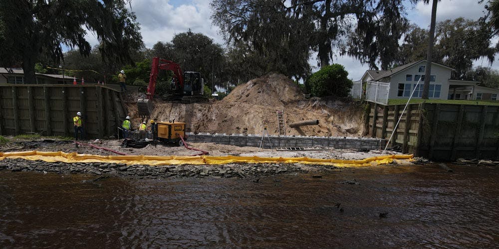 image of construction site being dewatered