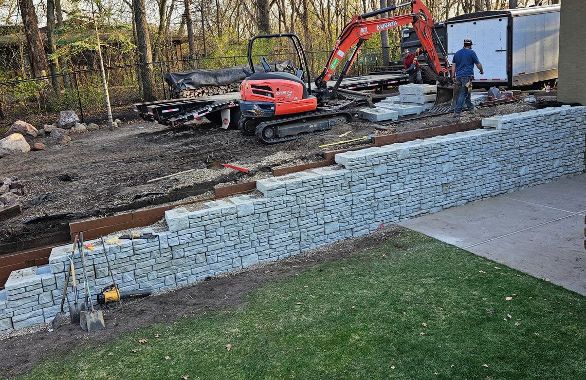 image of installation of alpine textured novum wall