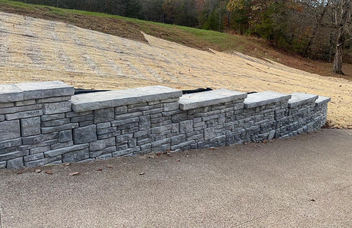 image of alpine textured novum wall for residential driveway