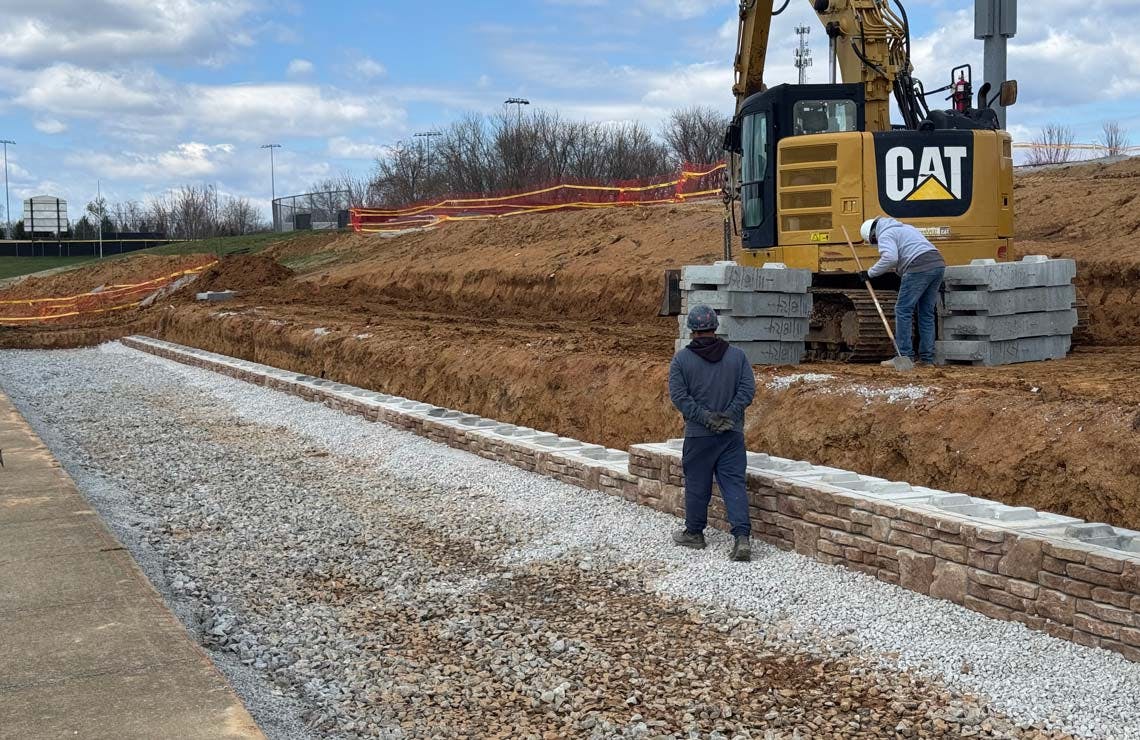 image of novum wall blocks being installed