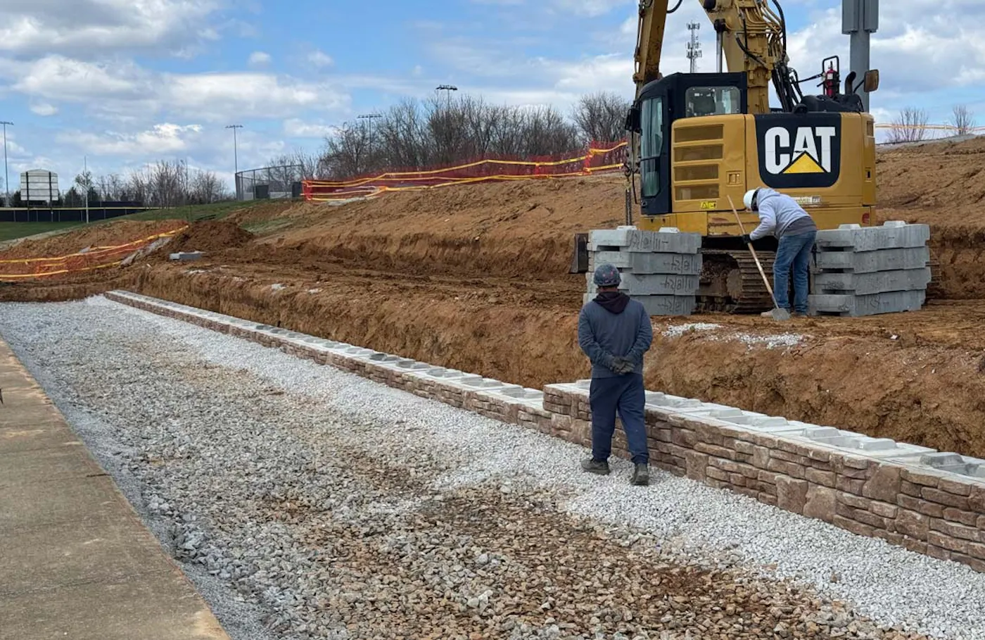 image of novum wall blocks being installed
