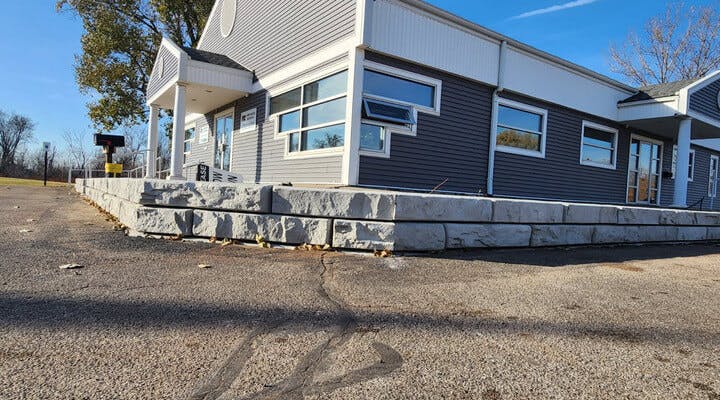 image of front office with novum wall