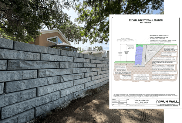 image of novum wall with construction detail