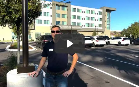 Safer Hotel Site Lighting in Florida with Pole Base