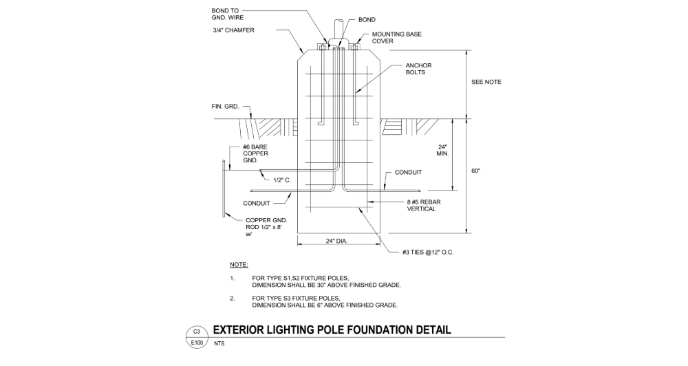 image of pole base detail