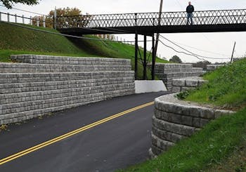 Gravity Wall Stops Cemetery/Road Erosion