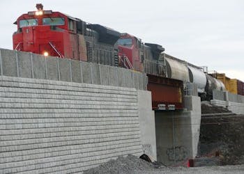 Reinforced Walls for Rail Line in Canada