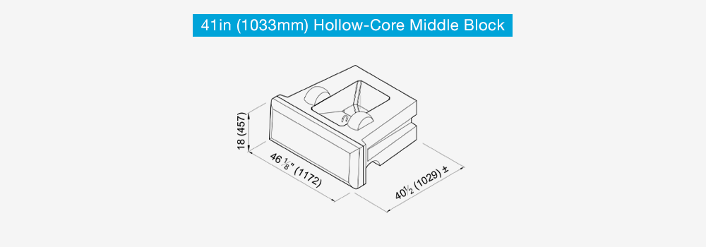 41in Hollow Core block