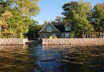 Shoreline Wall Protects Lake Home from Storms