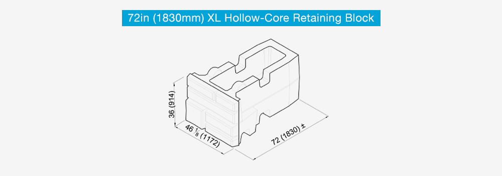 72in Hollow Core block