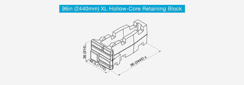 96in Hollow Core block