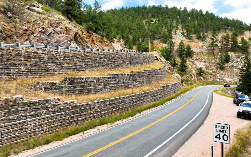  Redi-Rock Gravity Walls Stabilize Colorado Highway 119