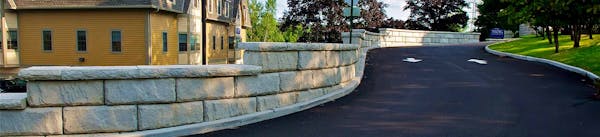 large concrete block retaining wall