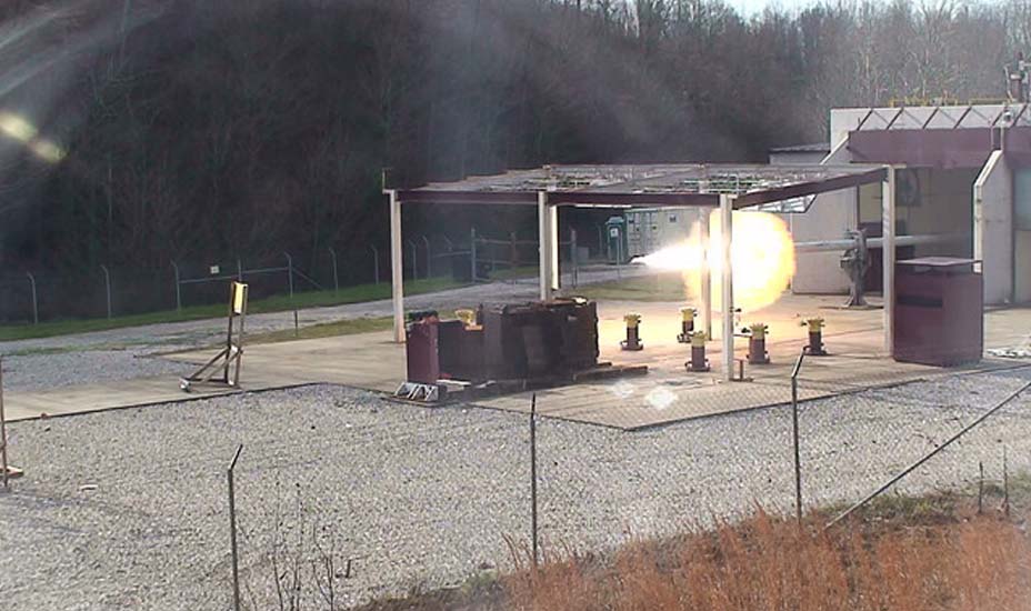 image of weapon firing at research facility
