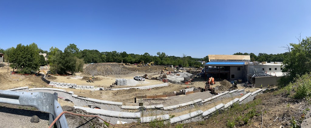 image panorama of redi-rock wall installation for zoo