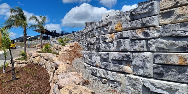 Redi-Rock gravity wall in New Zealand
