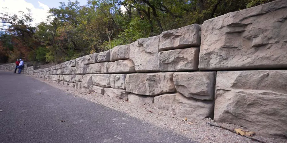 close up of redi-rock wall