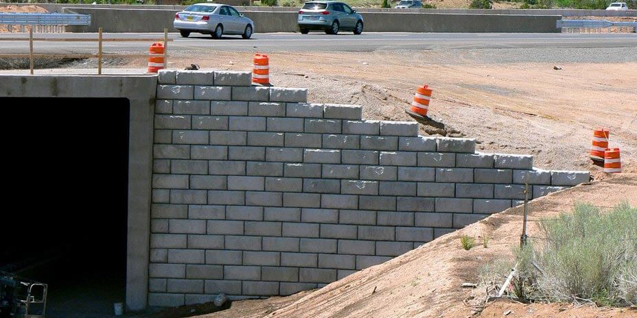 Limestone bridge abutments supporting Rail Runner line