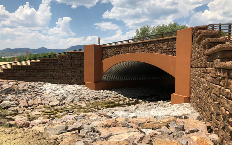 image of Deer Creek Crossing with redi-rock ledgestone blocks