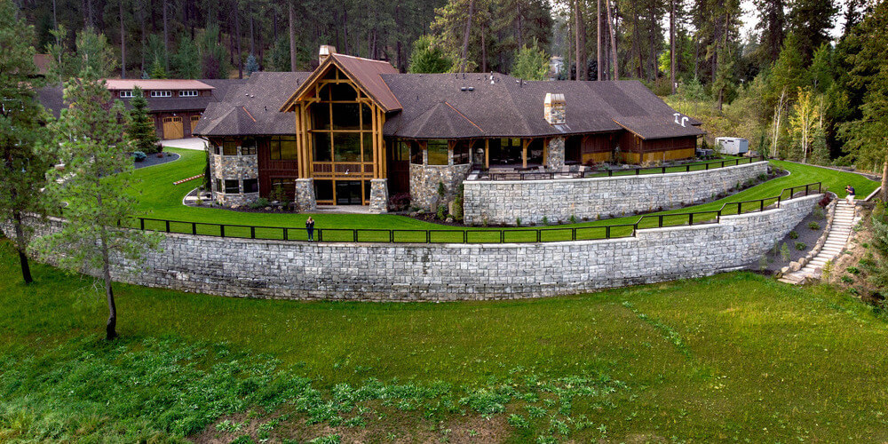 image of multiple redi-rock walls for residence
