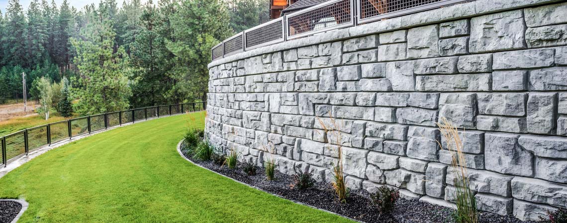 Redi-Rock Ledgestone gravity wall for residential home