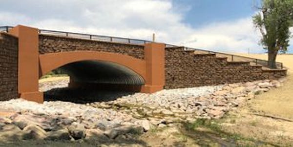 Colorado DOT bridge abutment retaining walls Ledgestone