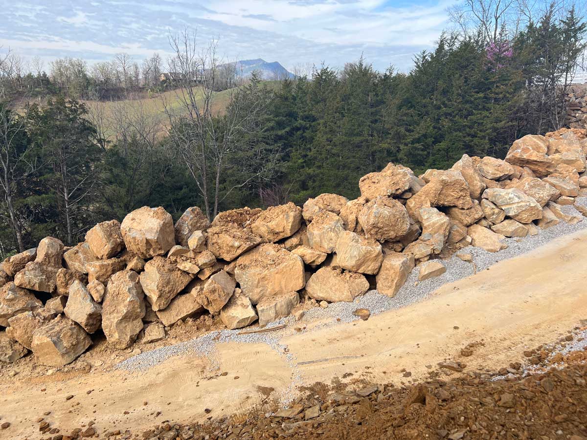 image of rubble on hillside