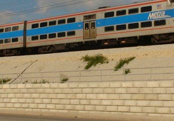 Train Track Reinforcement with Concrete Blocks