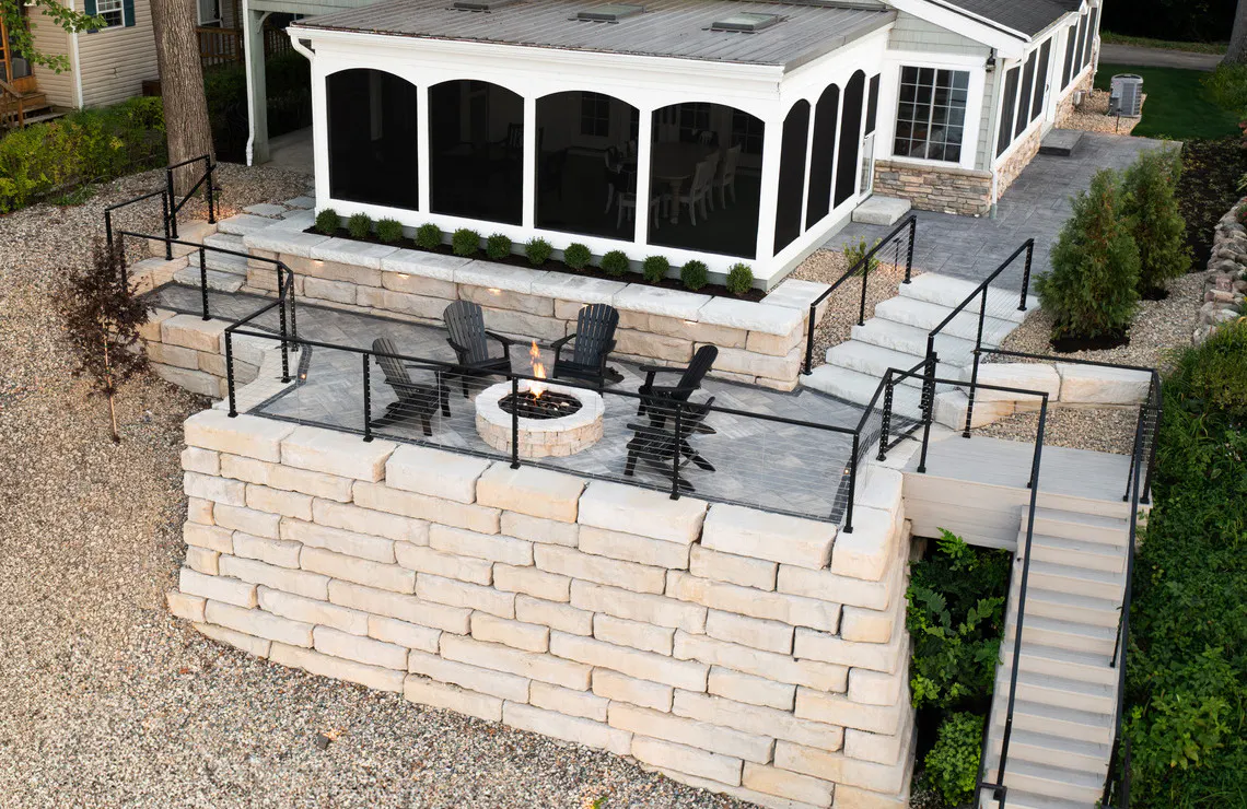 grand ledge wall with patio