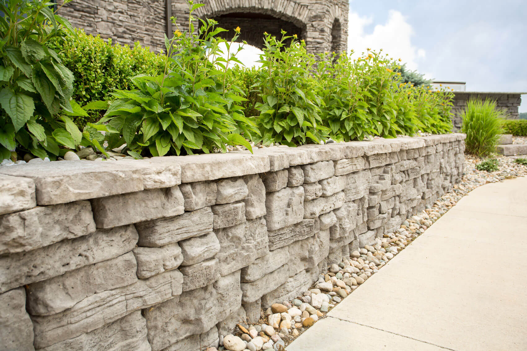 belvedere wall with plants on top