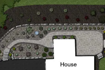plans for wall and path for house