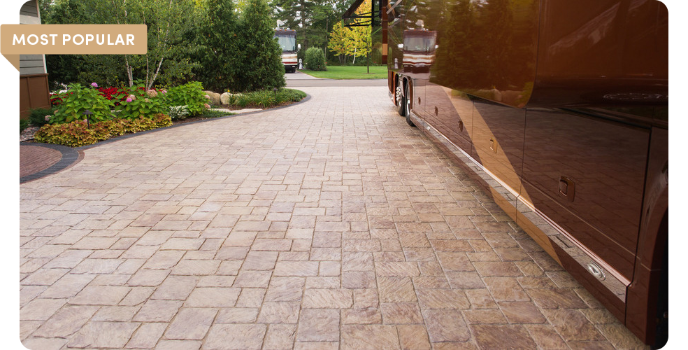 new mission pavers for driveway with RV