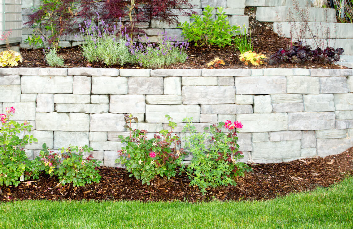 belvedere wall with plants in front of it