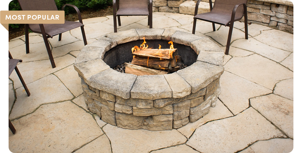 chairs surrounding belvedere fire pit