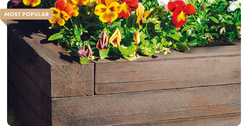 heartwood garden wall with flowers