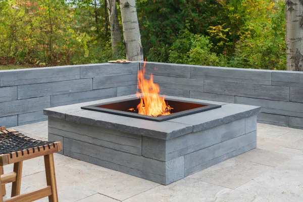 rosetta hardscapes heartwood fire pit and wall
