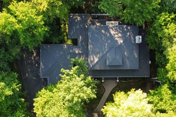 aerial image of house