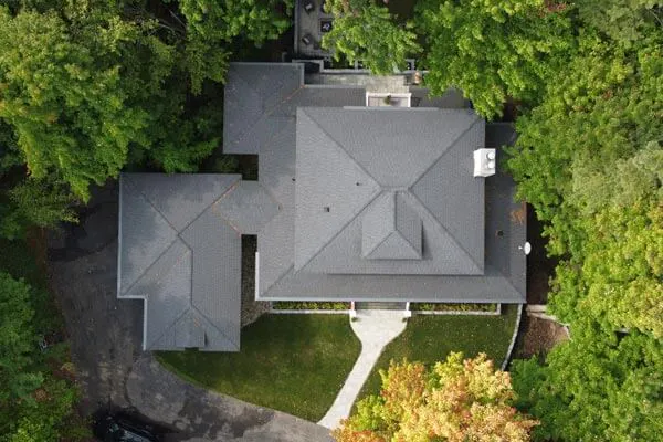 aerial image of house