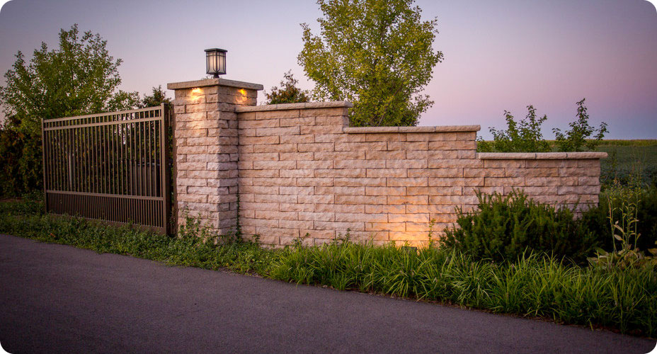 claremont wall and column for residential gateway entrance